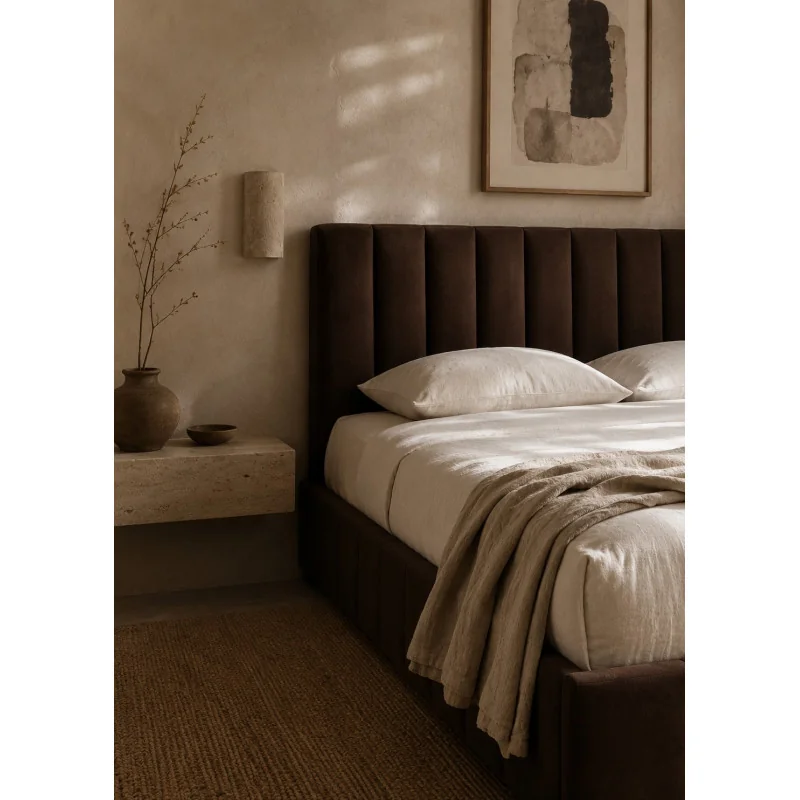 Bed Vegas storage fabric of your choice for mattress 160 - 180 x 200cm