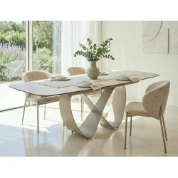 Extendable dining table Infinity Beige ceramic top 160(200/240)x95cm