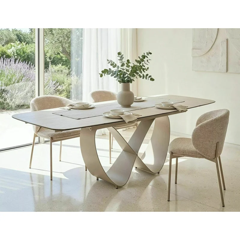 Extendable dining table Infinity Beige ceramic top 160(200/240)x95cm