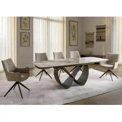 Extendable dining table Infinity Glossy ceramic top 160(200/240)x95cm