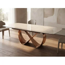 Extendable dining table Infinity TajMahal ceramic top 160(200/240)x95