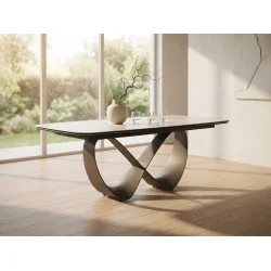 Extendable dining table Infinity TajMahal ceramic top 160(200/240)x95