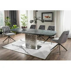 Extendable dining table Moncler ceramic VERDE ALPI 160(200/240)x95cm