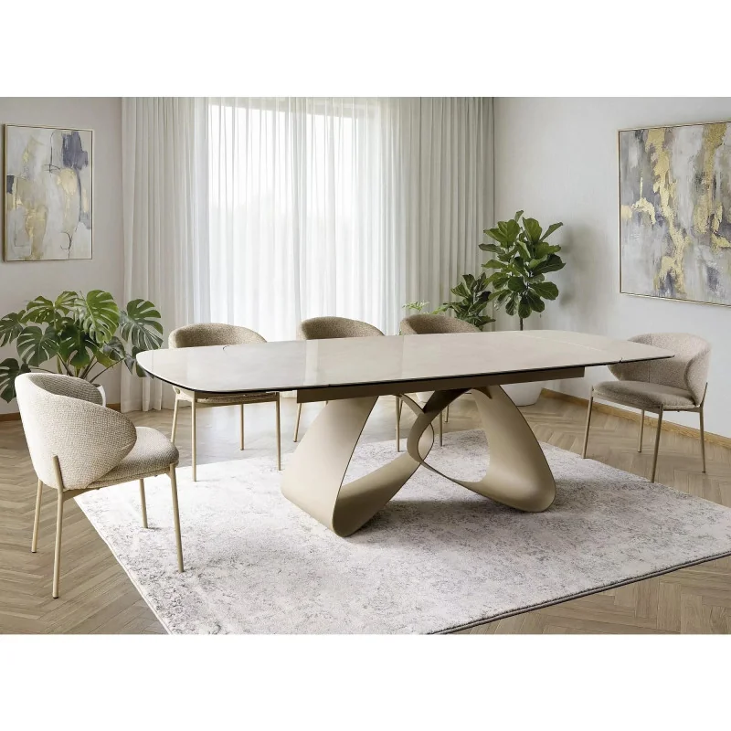 Extendable Dining Table Valentino ceramic Taj Mahal 180(220/260)x90cm
