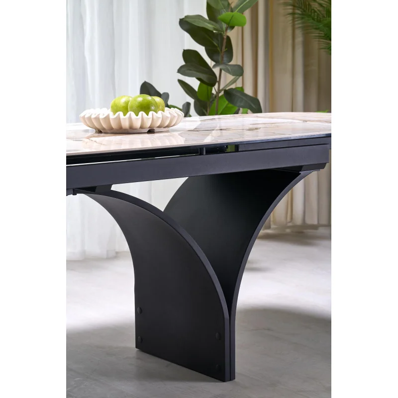 Extendable Dining Table ALTER beige glossy ceramic Top 180(220/260)x90cm