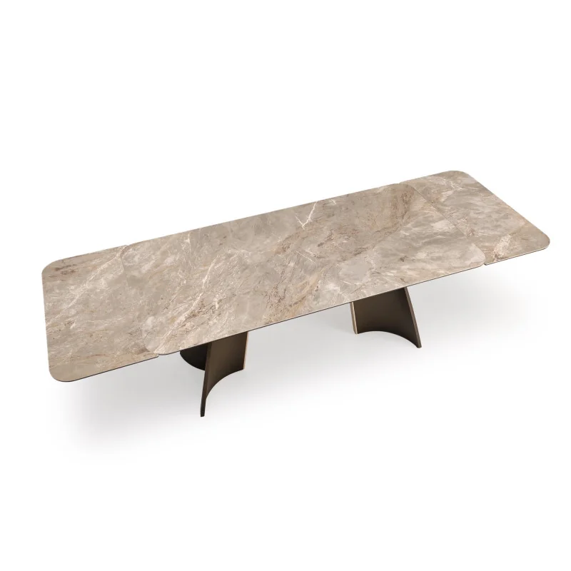 Extendable Dining Table VESNA beige ceramic Top 180(220/260)x90cm