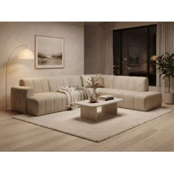 U shaped Sofa Open End with Recliner Muto Quilted 230 x 380 x 165 cm