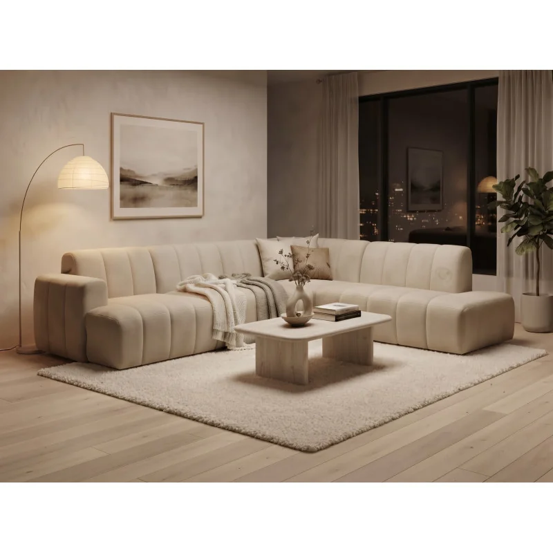 U shaped Sofa Open End with Recliner Muto Quilted 230 x 380 x 165 cm