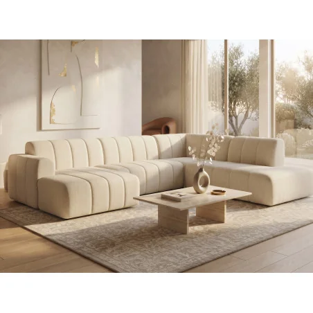 U shaped Sofa Open End with Recliner Muto Quilted 230 x 380 x 165 cm