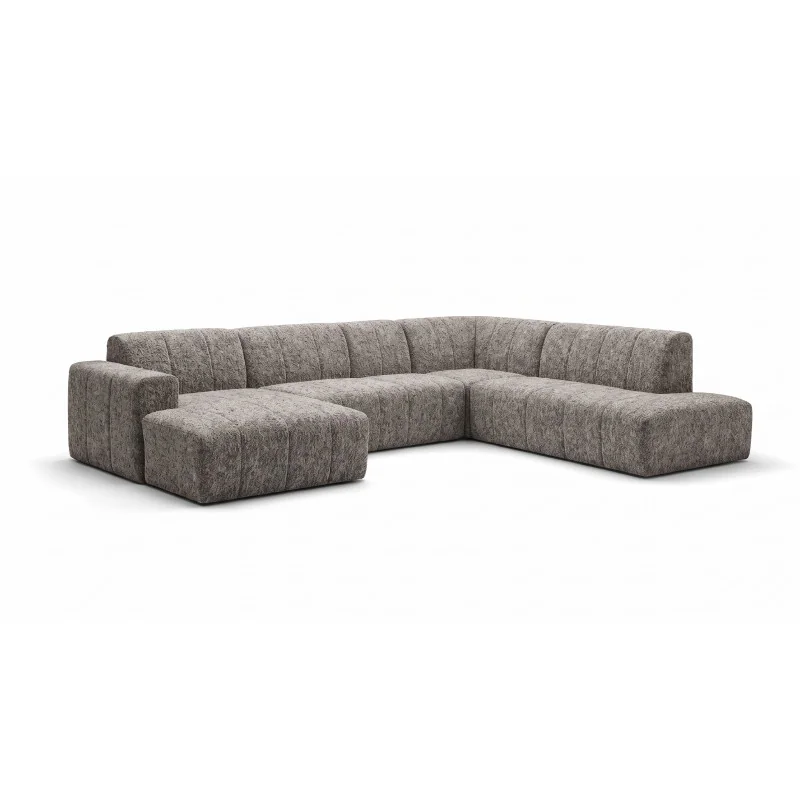 U shaped Sofa Open End with Recliner Muto Quilted 230 x 380 x 165 cm