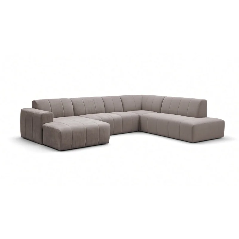 U shaped Sofa Open End with Recliner Muto Quilted 230 x 380 x 165 cm