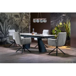 Extendable Dining Table VINCE ceramic marble effect 180(220/260)x90cm