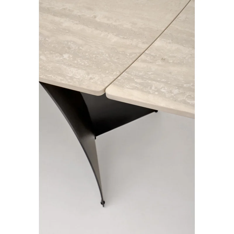 Extendable Dining Table VITRUS ceramic TRAVERTIN top 180(220/260)x90cm