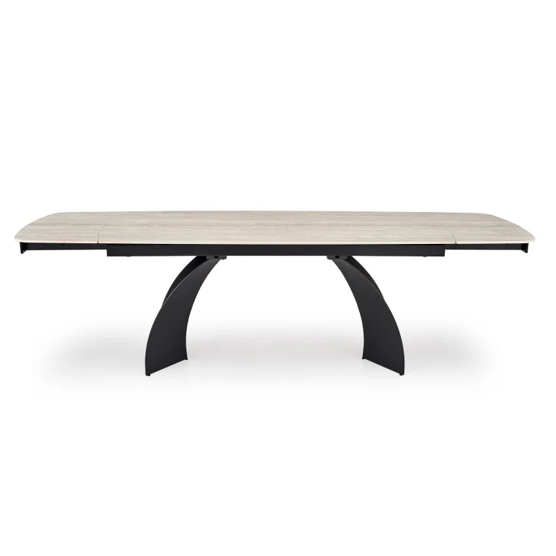 Extendable Dining Table VITRUS ceramic TRAVERTIN top 180(220/260)x90cm