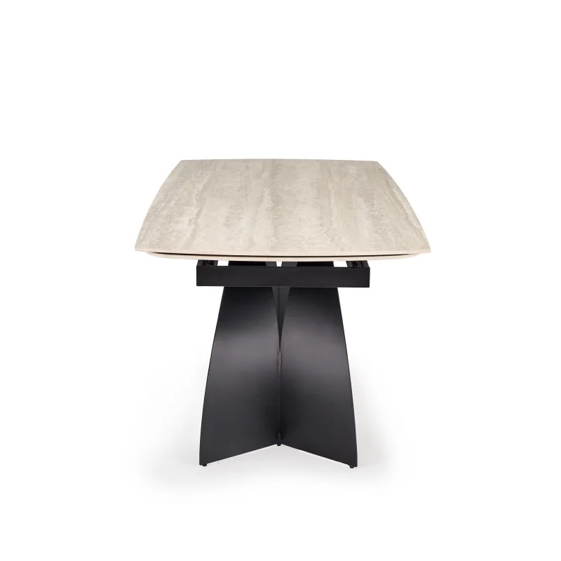 Extendable Dining Table VITRUS ceramic TRAVERTIN top 180(220/260)x90cm