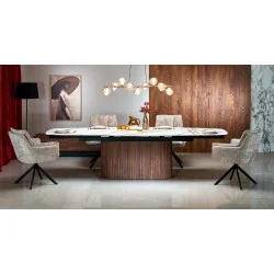 Extendable Dining Table FLAVOR ceramic mat top 200(250/300)x100cm