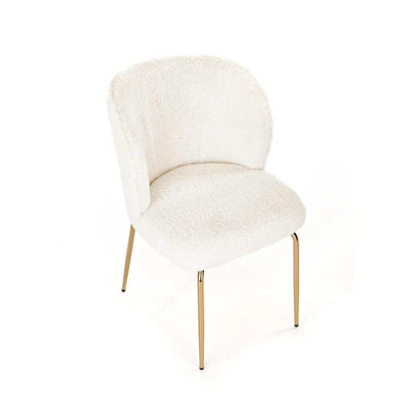 Chair VENUS cream boucle fabric with golden frame 54 x 60 x 80cm