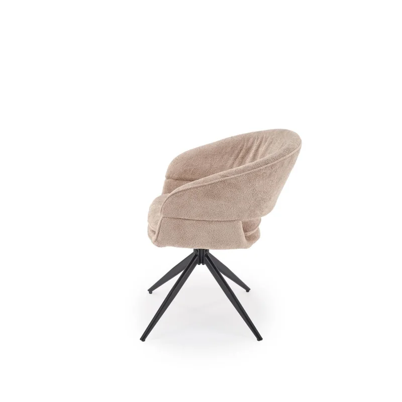 Swivel Chair Laura in cappuccino color with black frame 47 x 50 x 82cm