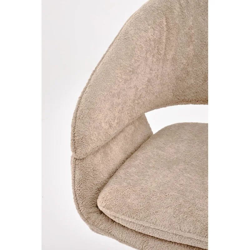 Swivel Chair Laura in cappuccino color with black frame 47 x 50 x 82cm