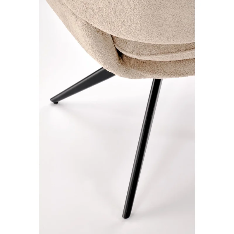Swivel Chair Laura in cappuccino color with black frame 47 x 50 x 82cm