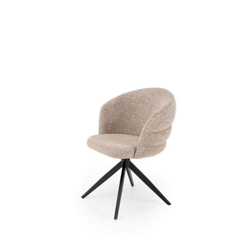 Swivel Chair Sonia light beige with black frame 47 x 45 x 85cm
