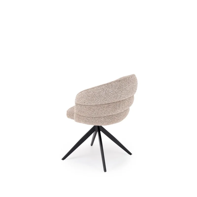 Swivel Chair Sonia light beige with black frame 47 x 45 x 85cm
