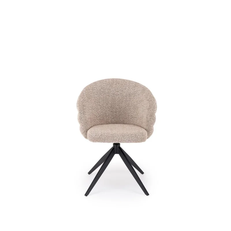 Swivel Chair Sonia light beige with black frame 47 x 45 x 85cm