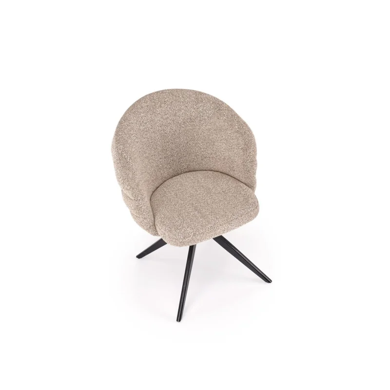 Swivel Chair Sonia light beige with black frame 47 x 45 x 85cm