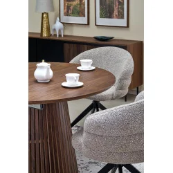 Swivel Chair Sonia light beige with black frame 47 x 45 x 85cm