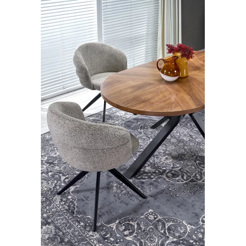 Swivel Chair Sonia light grey with black frame 47 x 45 x 85cm