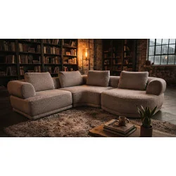 Corner sofa modular BURANO round open end 330-355-375x300 cm
