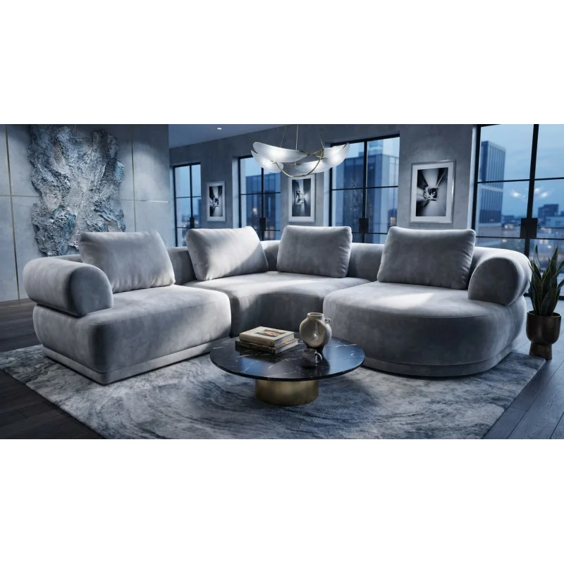Corner sofa modular BURANO round open end 330-355-375x300 cm