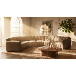 Corner Sofa modular Muto Quilted Curved 90° with two arms 310x310cm