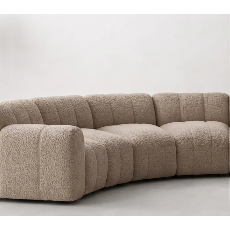 Corner Sofa modular Muto Quilted Curved 90° with two arms 310x310cm