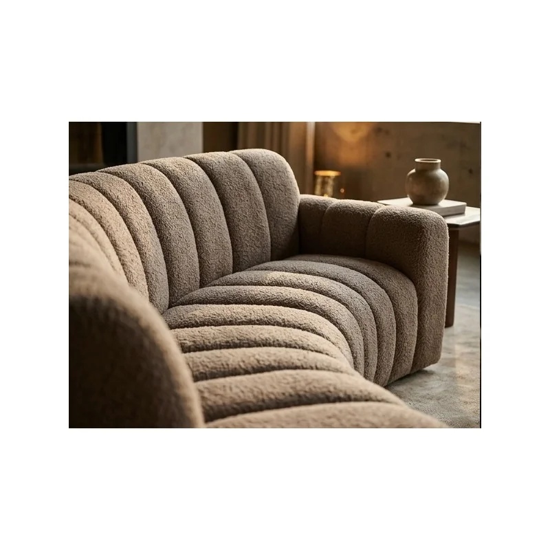 Corner Sofa modular Muto Quilted Curved 90° open round end 330x290cm