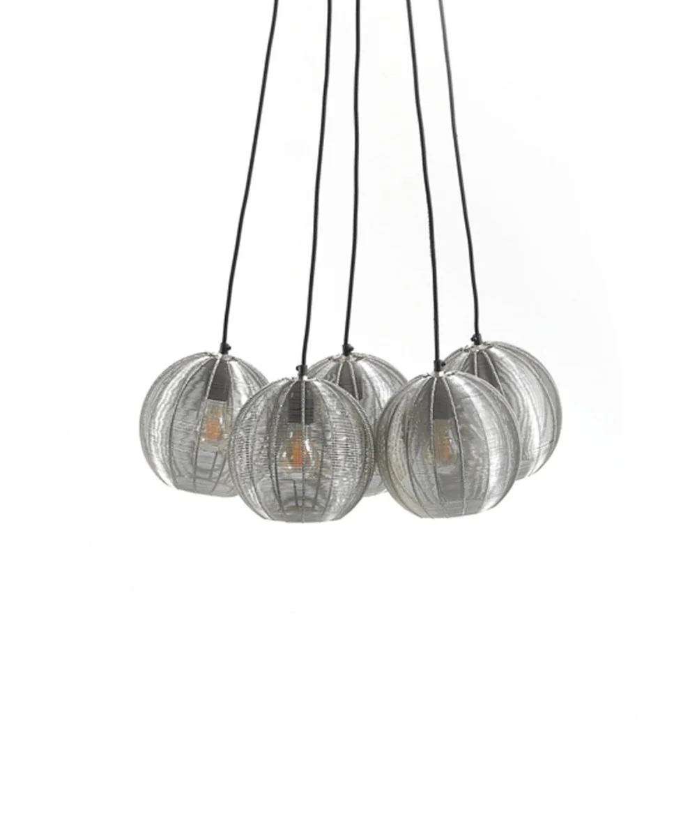 Pendant lamp Silver Wire 5-lite Ø45cm