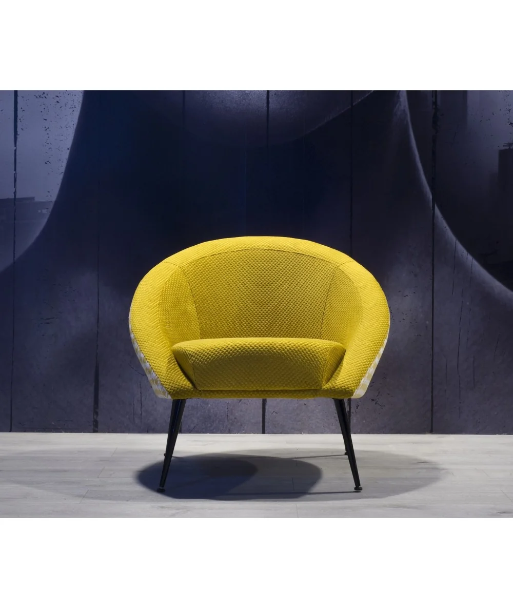 Lounge Αrmchair Idra upholstered with fabric of your choice 82 x 82cm
