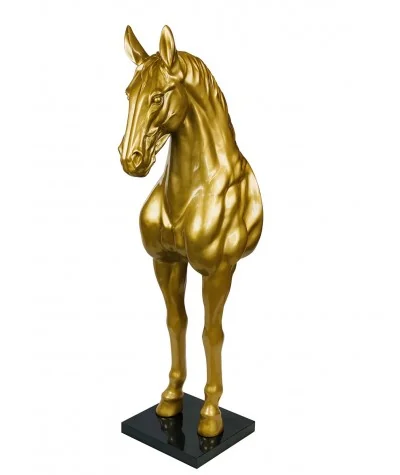 Διακοσμητικό γλυπτό δαπέδου Cheval gold 50 x 70 x 180cm