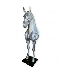 Διακοσμητικό γλυπτό δαπέδου Cheval Silver 50 x 70 x 180cm