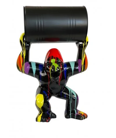 Διακοσμητικό γλυπτό δαπέδου King Kong black XL 110 x 50 x 130cm