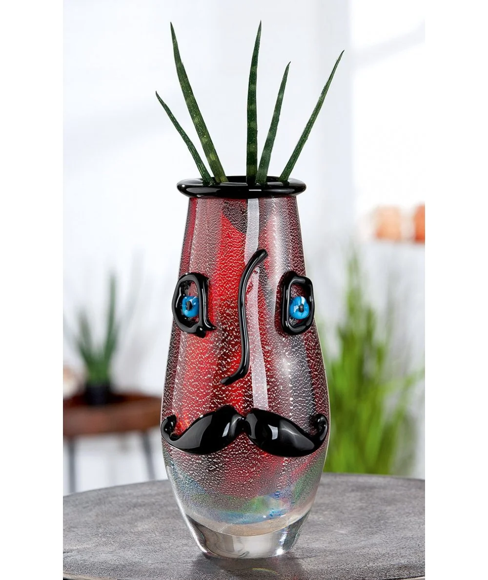 Vase Moustache red black