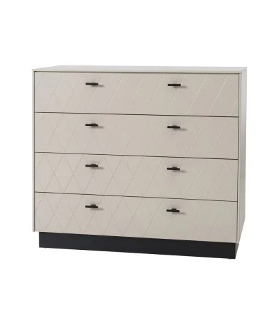 Dresser Diamond greige lacquered with four drawers 102 x 42 x 91cm