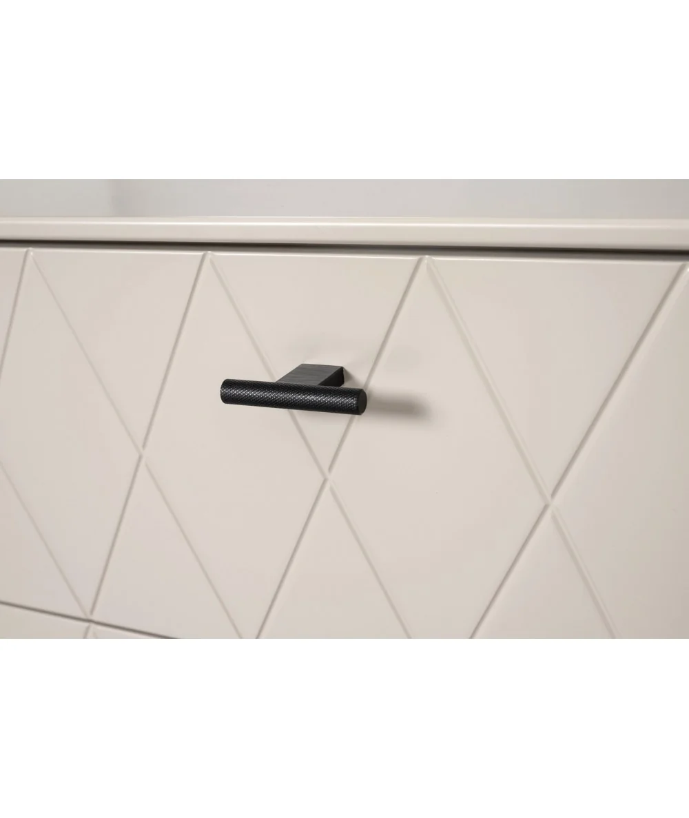 Nightstand Diamond Wide two drawers lacquered grey-beige 61x34x51cm