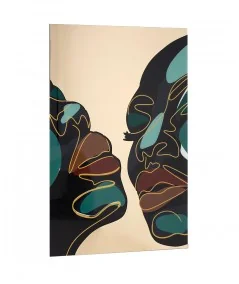 Wall Glass Picture Faces with mirror 80 x 120cm