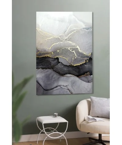 Γυαλινος Πίνακας Black marble 100 x 150cm