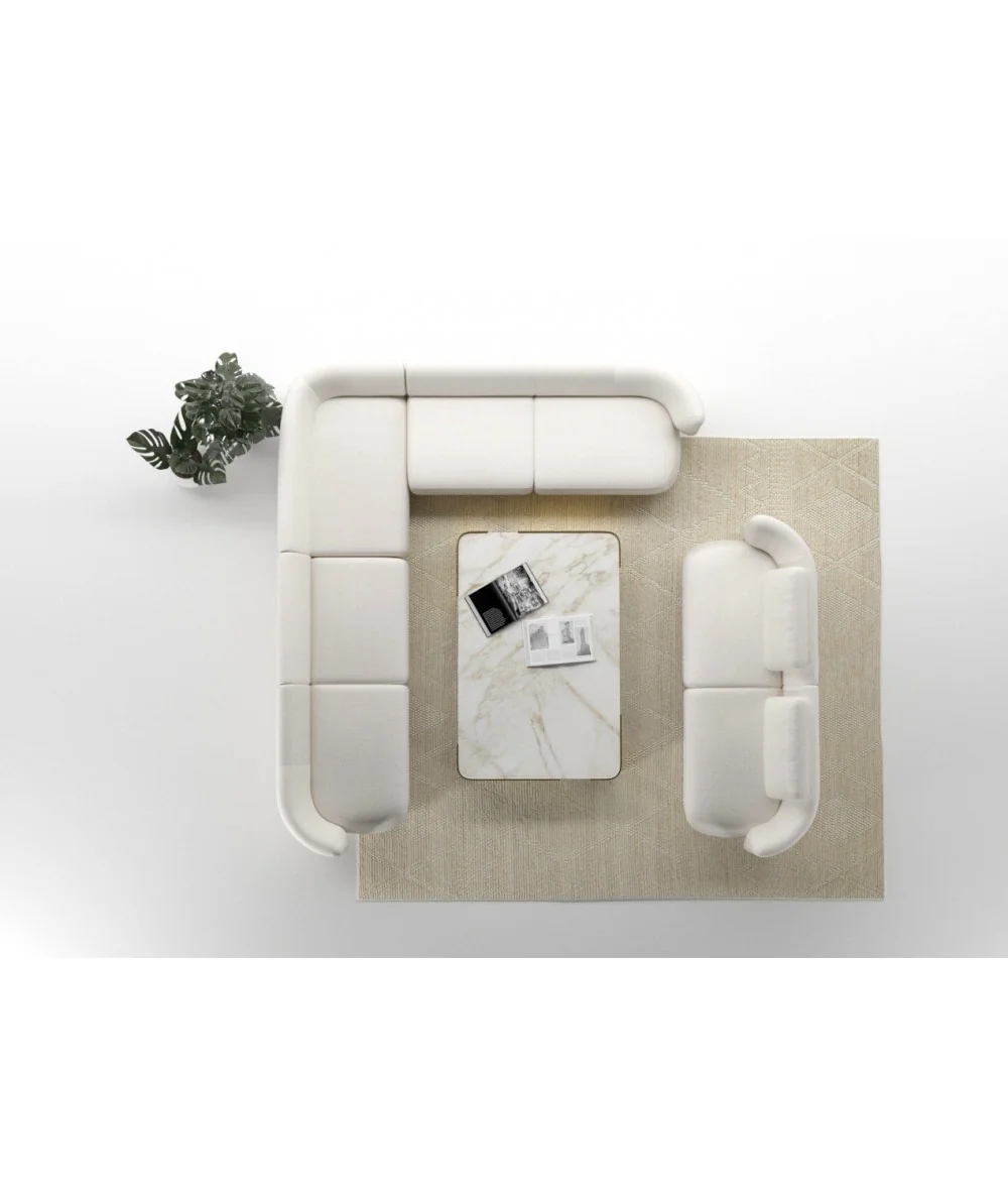 Corner sofa modular Domani by Enrique Marti with two arms