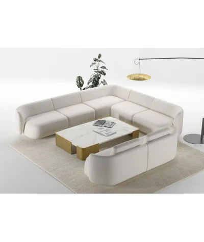 Corner sofa modular Domani by Enrique Marti with two arms