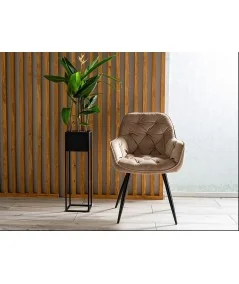 Καρέκλα με μπράτσα Cherry σε λαδί τεχνόδερμα 57 x 58 x 87cm