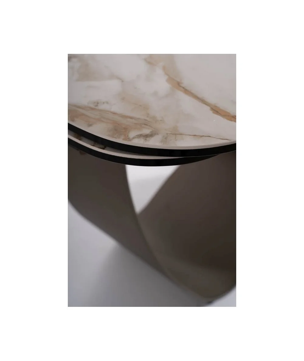Extendable dining table Infinity ceramic white top 160(200/240)x95cm