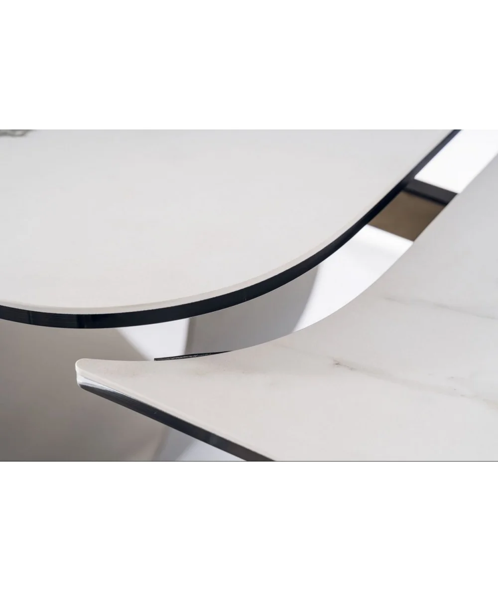 Extendable dining table Infinity ceramic white top 160(200/240)x95cm